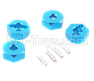 HSP 94188 spare parts-122042 102042 02100 02134-01 Upgrade Aluminum Wheel Hex Mount(4pcs)-Light Blue,Upgrade HSP 94188 RC Car Truck Parts,Upgrade HSP 1:10 RC Truck Spare parts Accessories,HSP 94188 Upgrade Parts